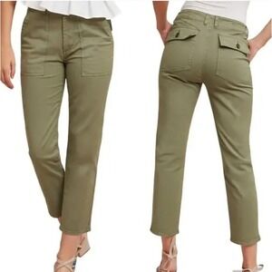 AG Adriano Goldschmied Womens Turner Utilitarian Pants Cropped Olive Green 30R‎